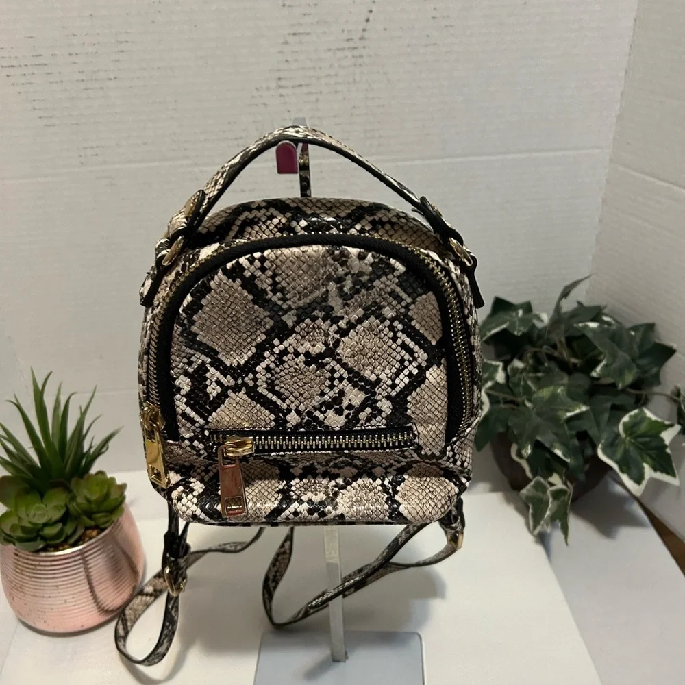 Snakeskin Pattern Mini Backpack